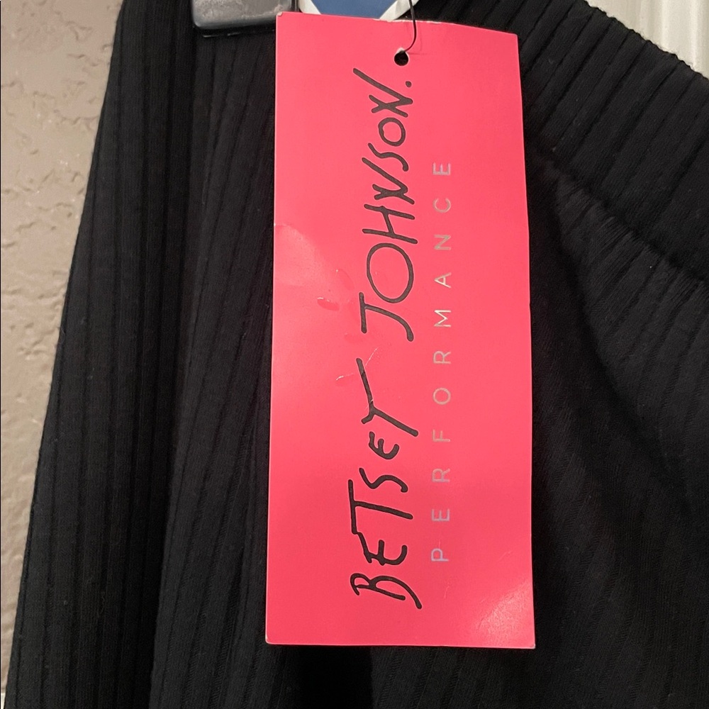 Betsey Johnson Performance Black Wide Leg Pants Wrap Front M Medium New NWT - Picture 5 of 10